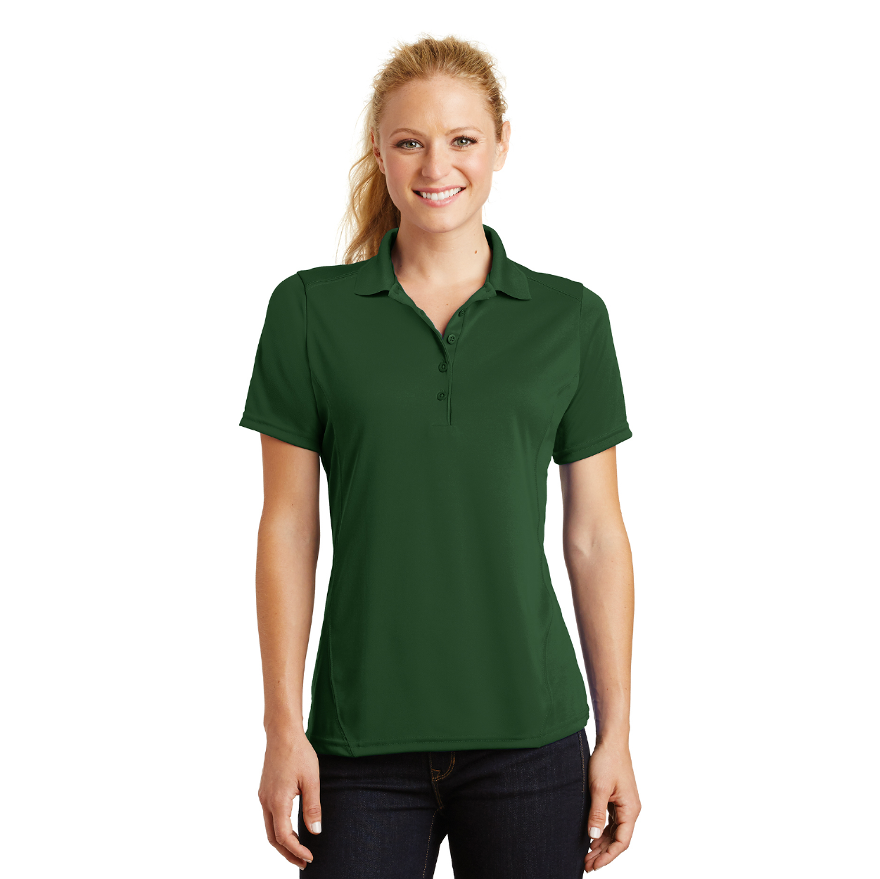 Sport-Tek Women's Dry Zone Raglan Accent Embroidered Polo - Maroon Red