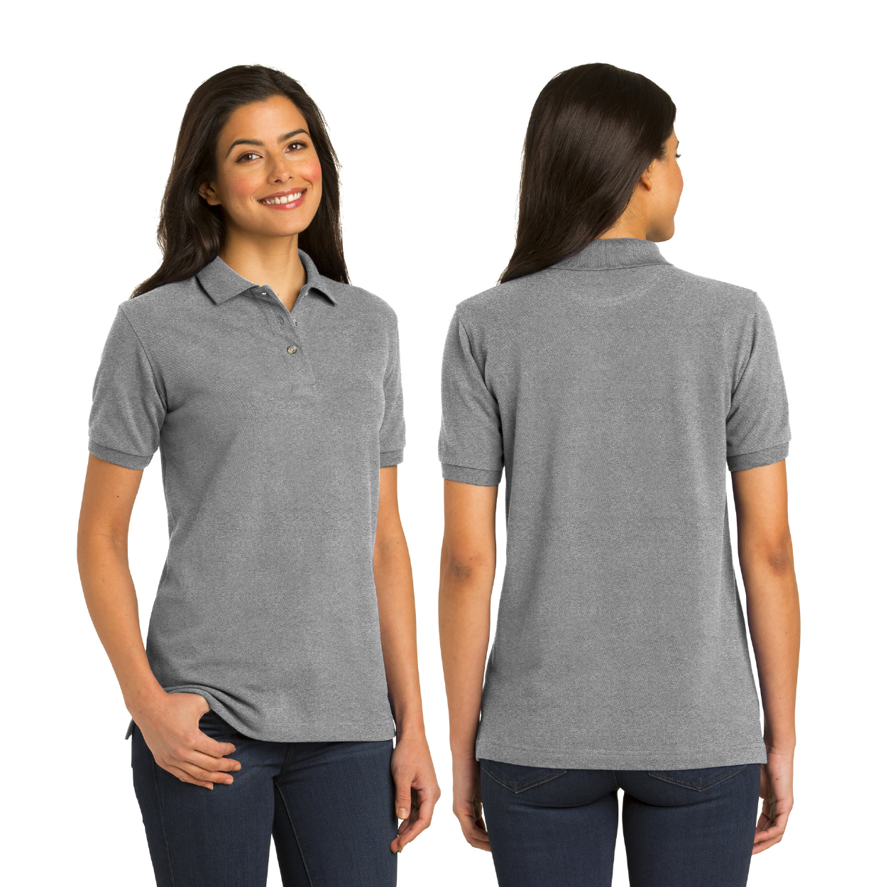 Port Authority Women's Heavyweight Cotton Pique Embroidered Polo - Navy Blue