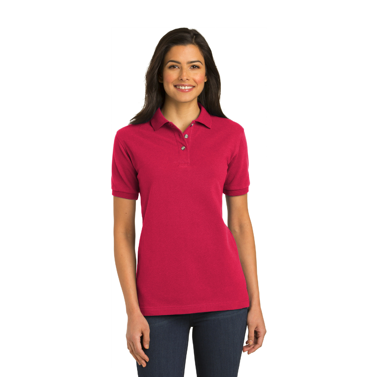Port Authority Women's Heavyweight Cotton Pique Embroidered Polo - Steel Grey