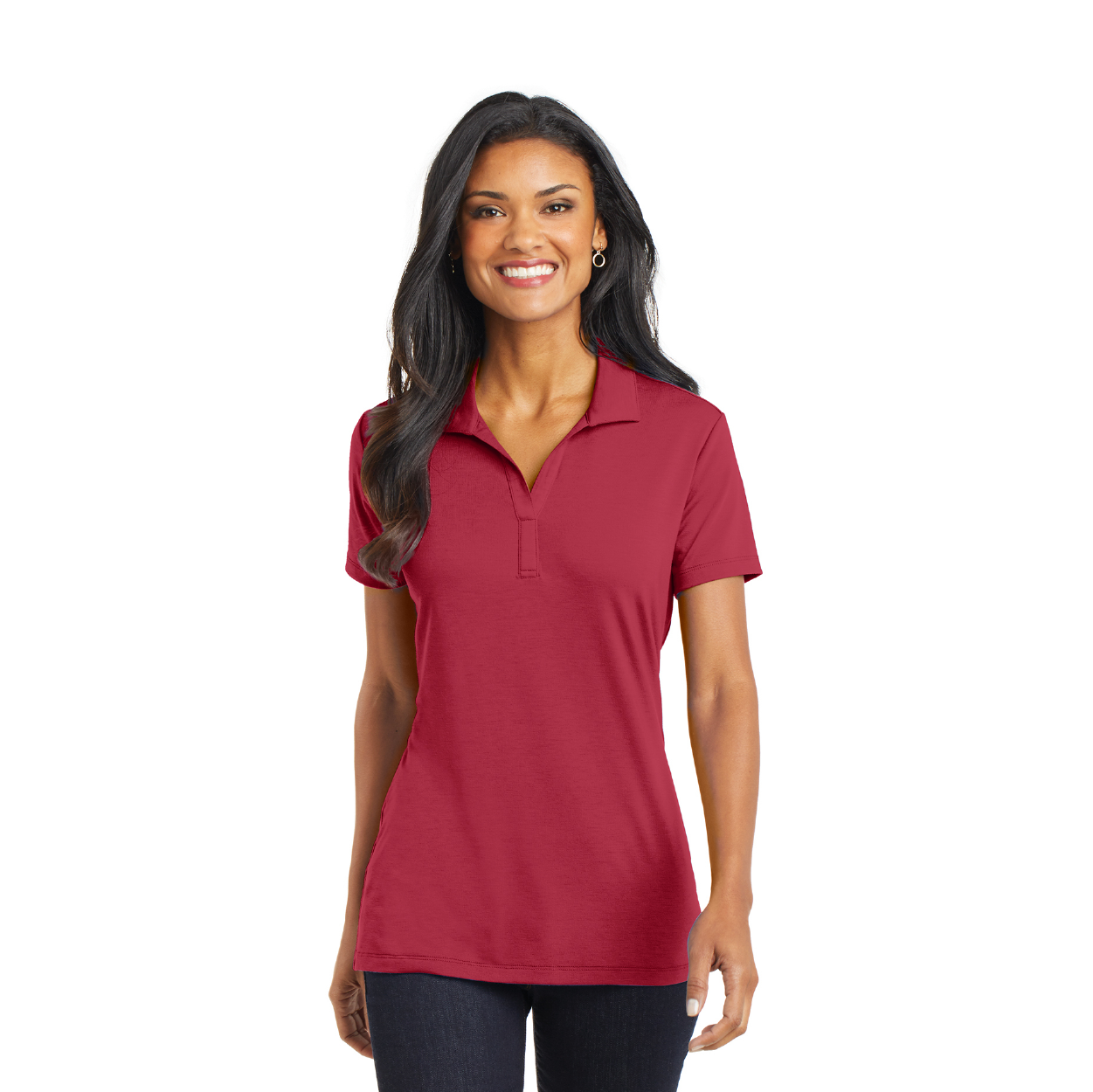 Port Authority Women's Cotton Touch Performance Embroidered Polo - Grey Smoke