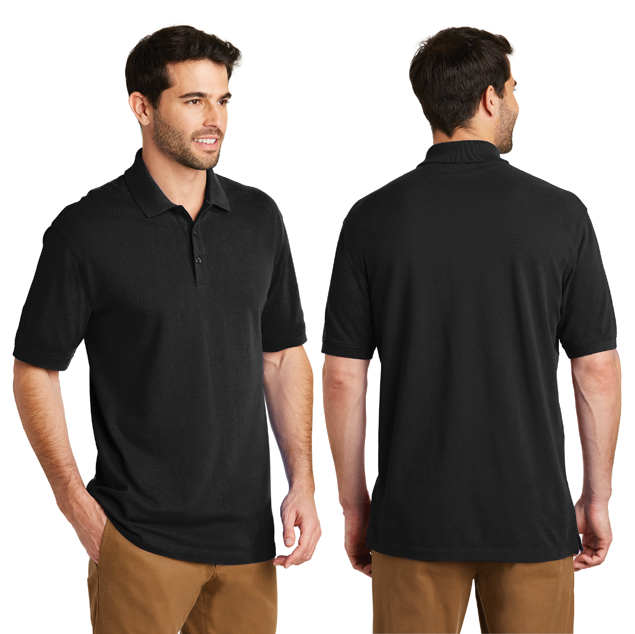 Port Authority EZCotton Embroidered Polo - Black