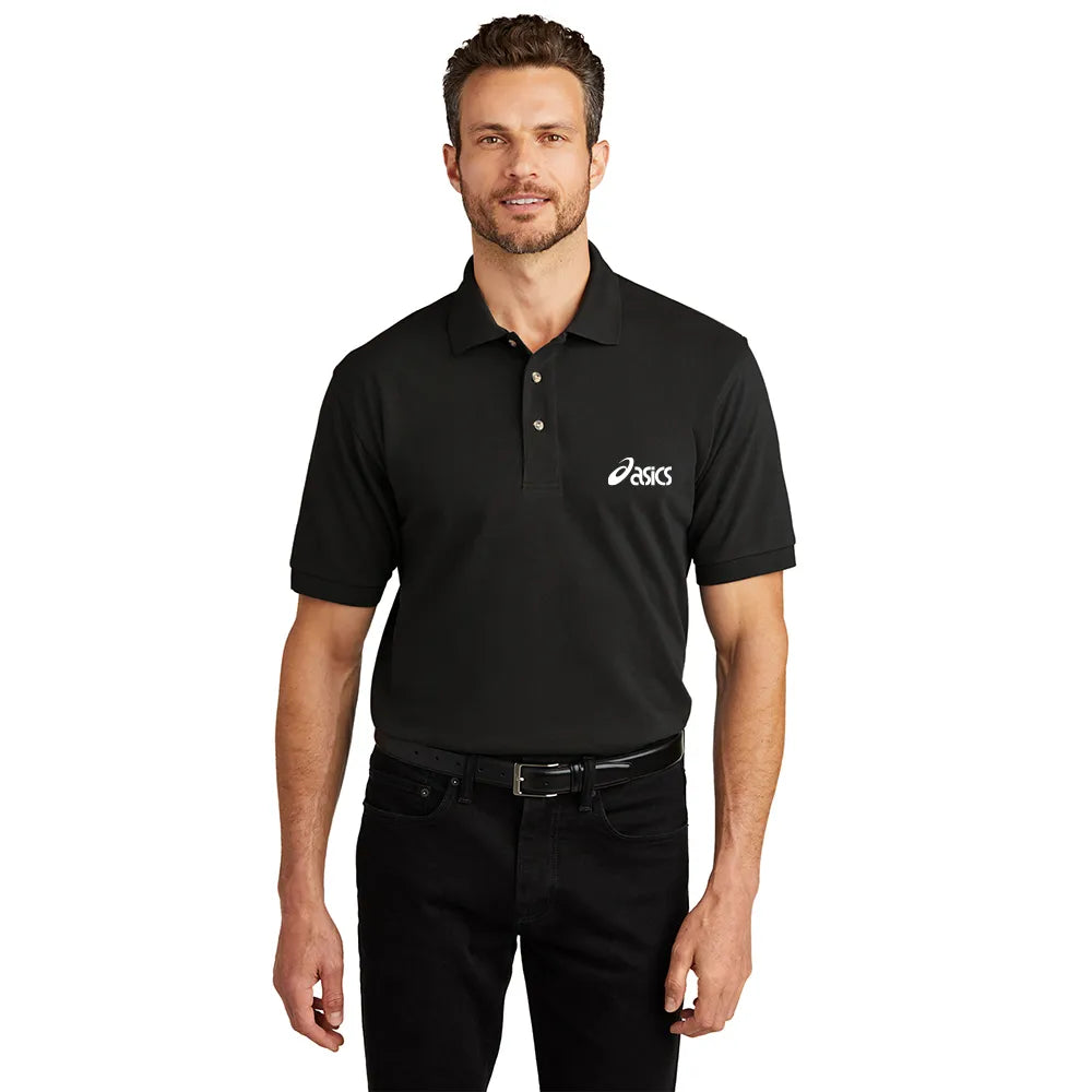 Port Authority Heavyweight Cotton Pique Embroidered Polo - Black