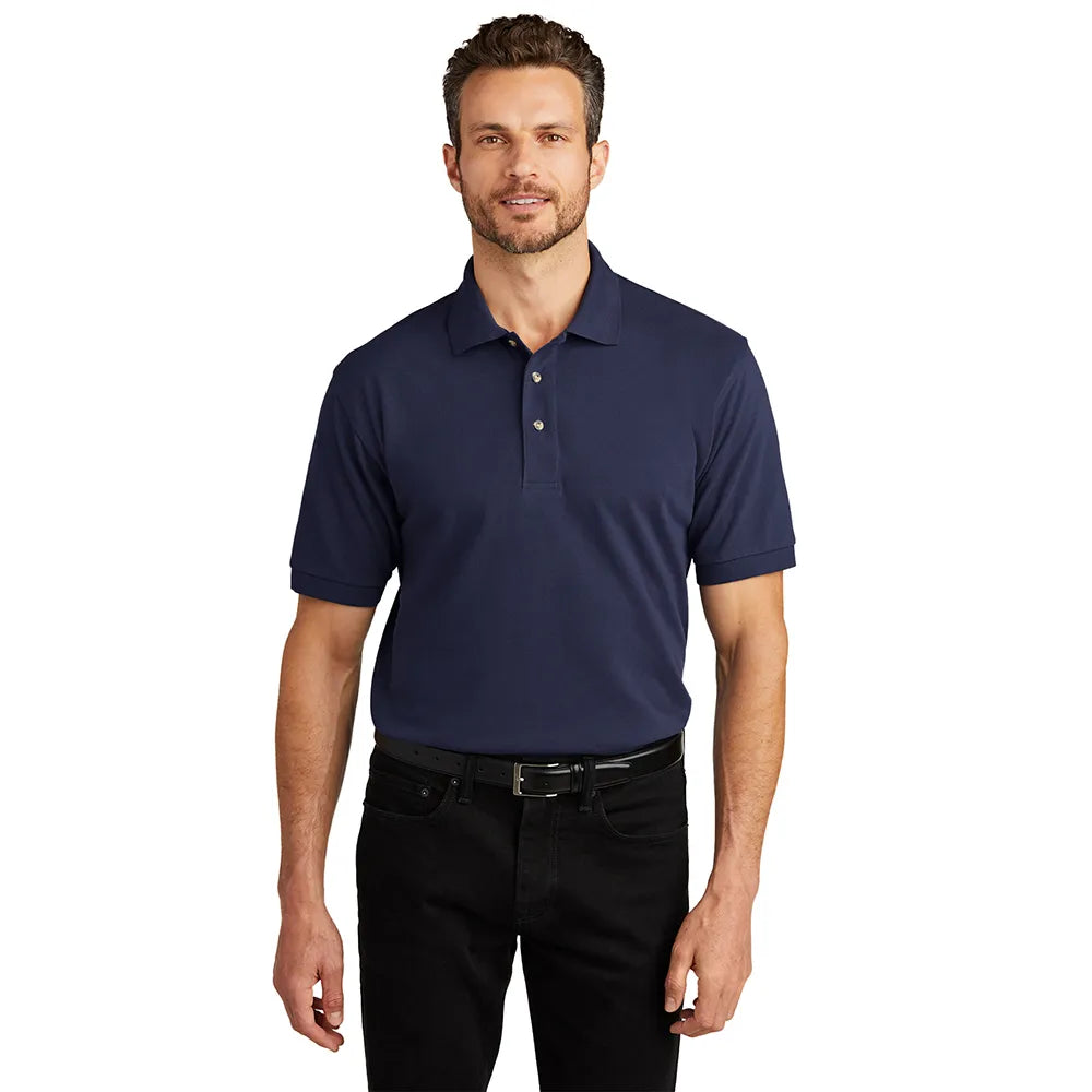 Port Authority Heavyweight Cotton Pique Embroidered Polo - Oxford Grey