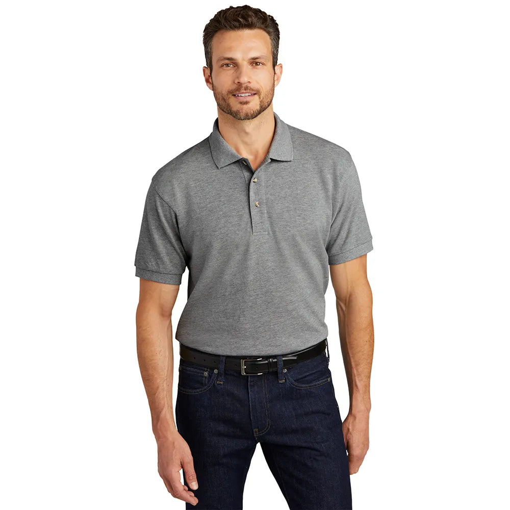 Port Authority Heavyweight Cotton Pique Embroidered Polo - Red