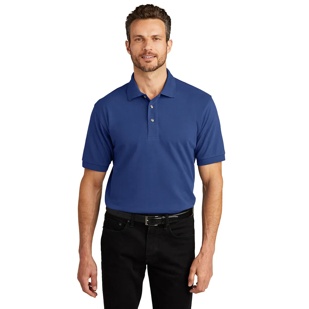 Port Authority Heavyweight Cotton Pique Embroidered Polo - Steel Grey