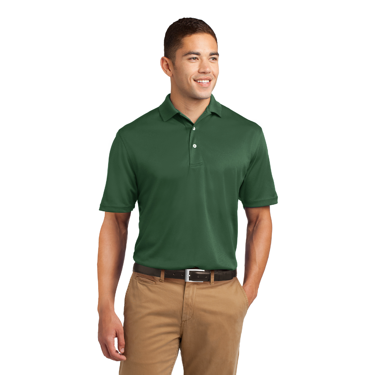 Sport-Tek Dri-Mesh Embroidered Polo - Sandstone Beige