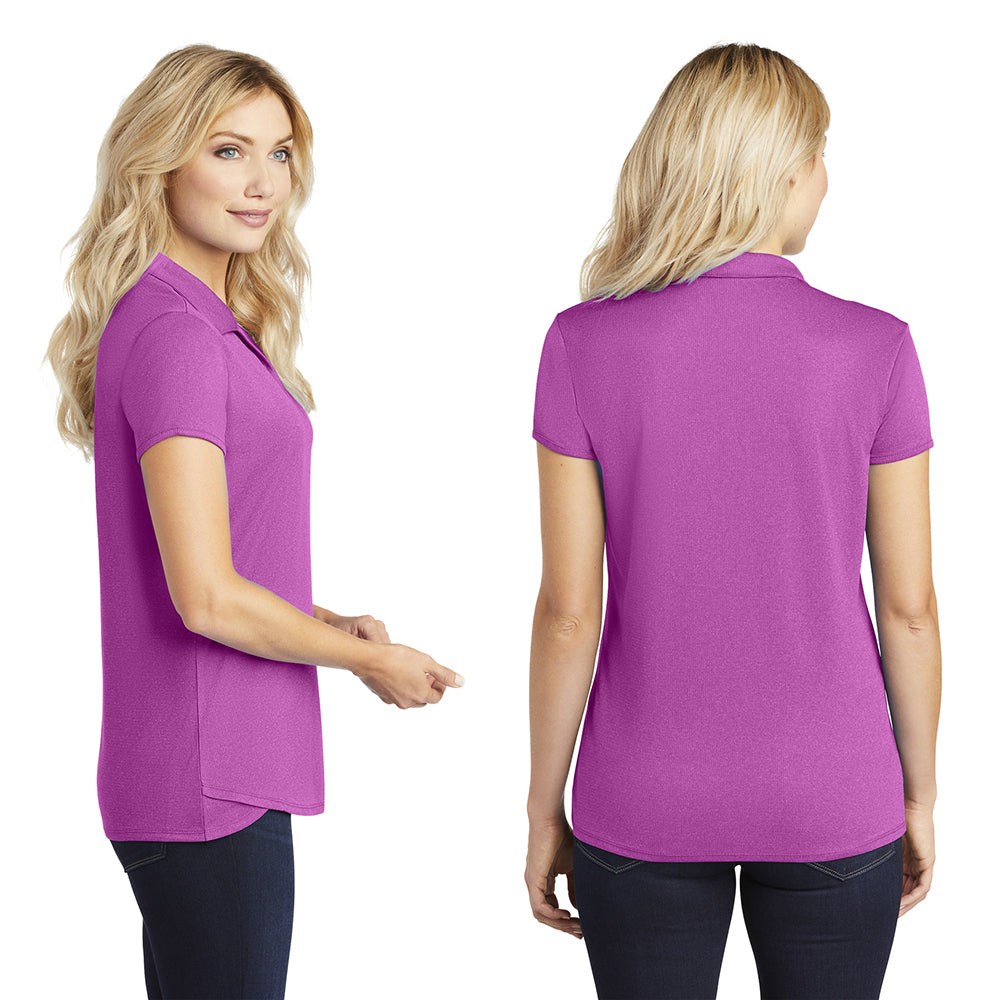 Port Authority Women's Trace Heather Embroidered Polo - Charcoal Heather Grey