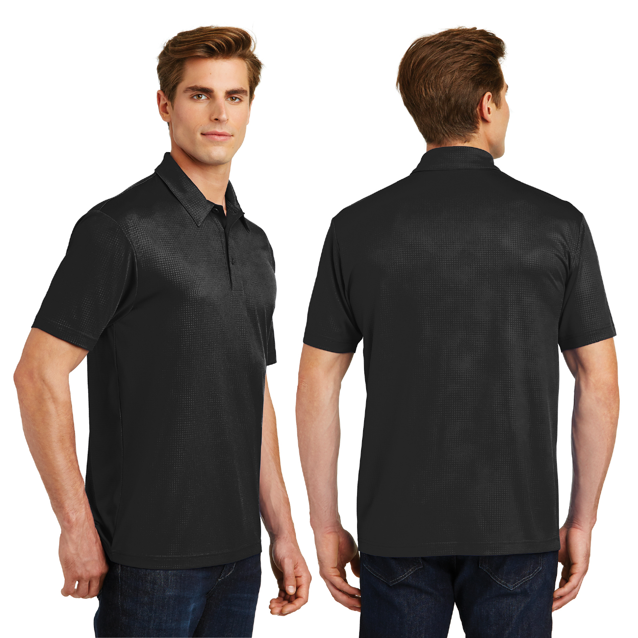 Sport-Tek Embossed PosiCharge Tough Embroidered Polo - Dark Smoke Grey