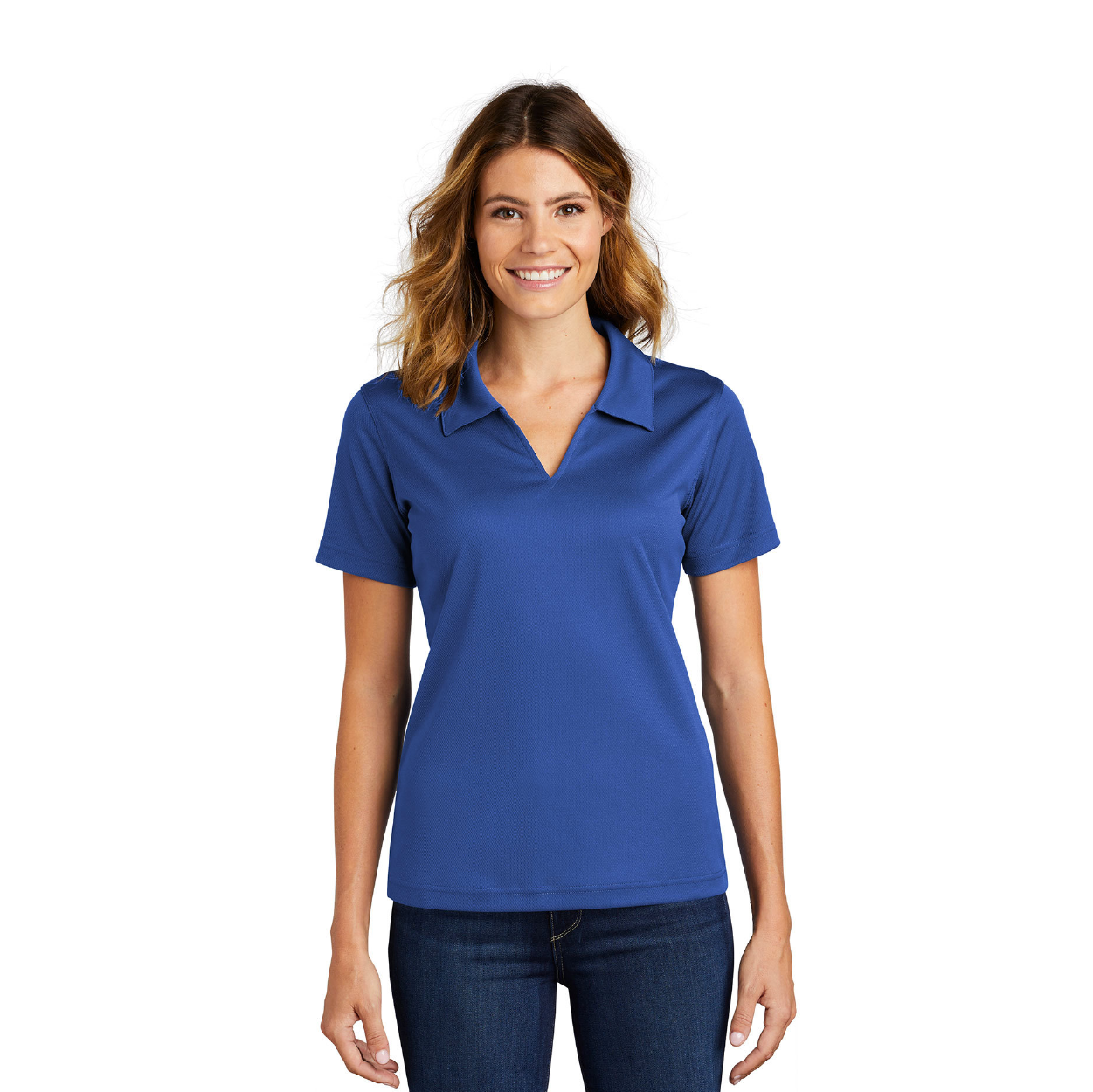 Sport-Tek Women's Dri-Mesh V-Neck Embroidered Polo - Kelly Green