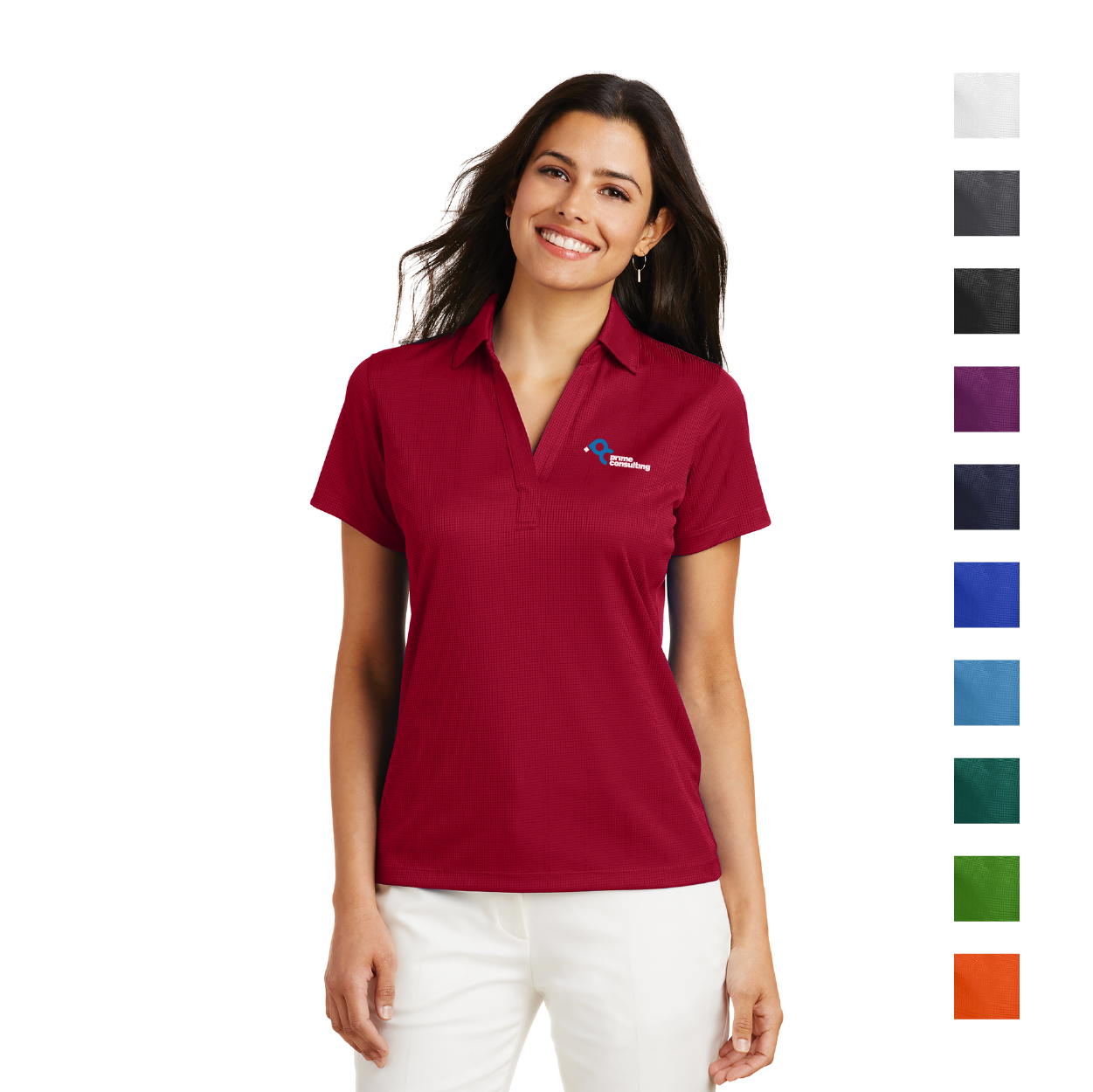 Port Authority Women's Performance Fine Jacquard Embroidered Polo - Autumn Orange