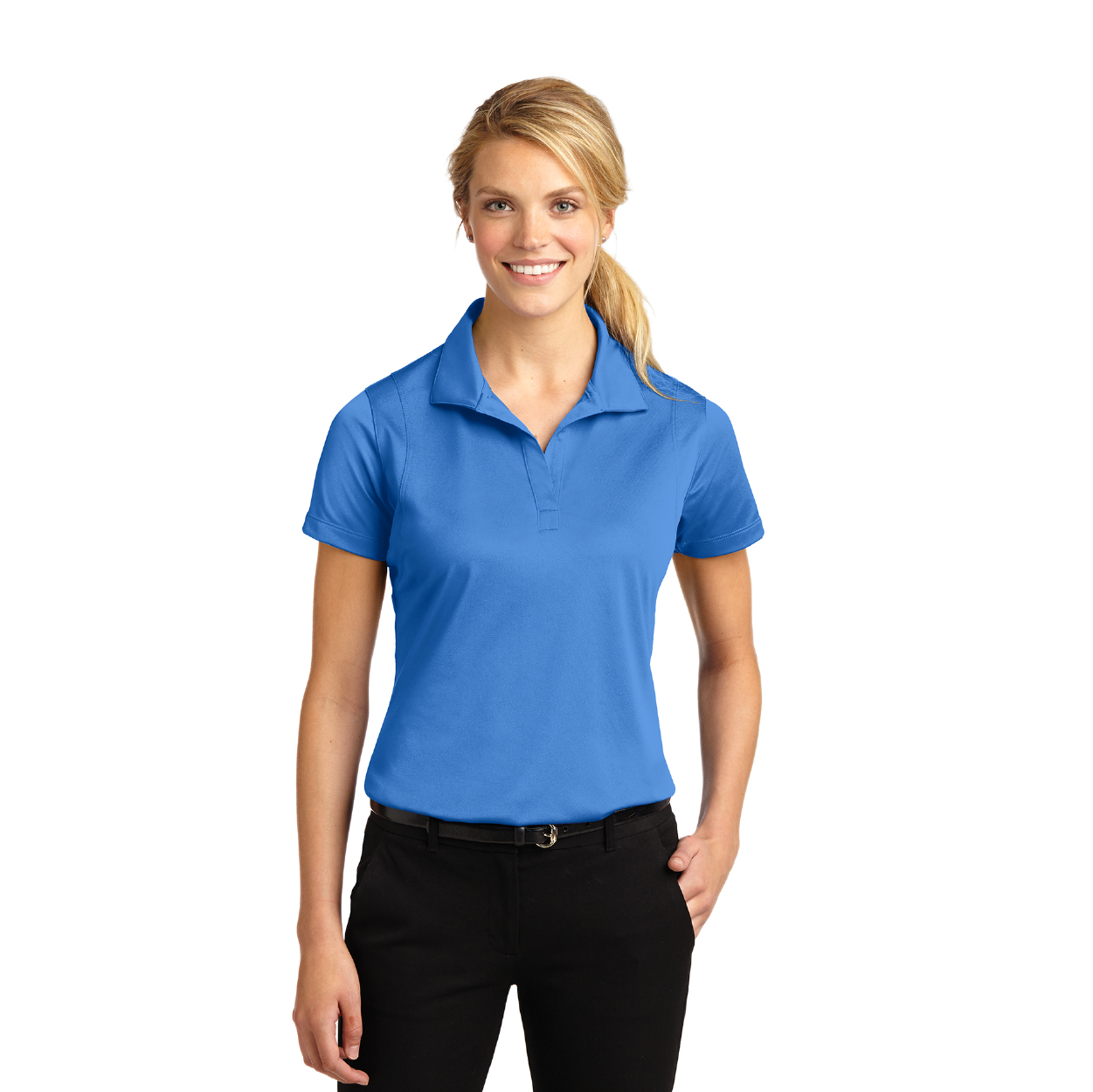 Sport-Tek Women's Micropique Sport-Wick Embroidered Polo - Pink Raspberry