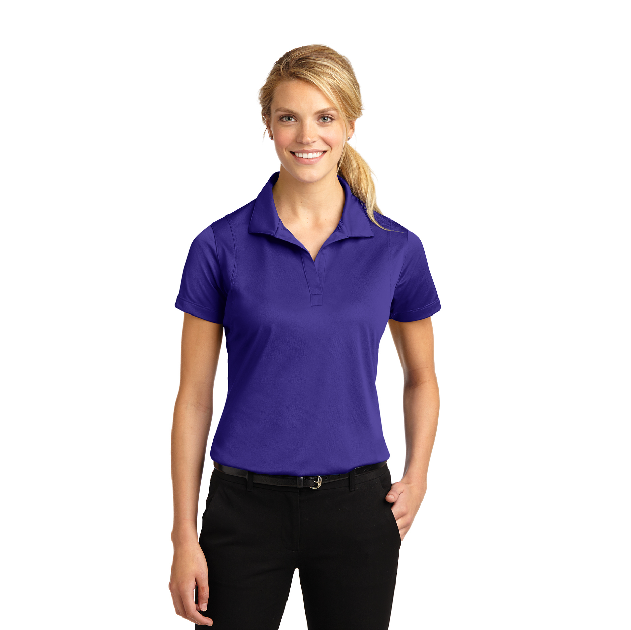 Sport-Tek Women's Micropique Sport-Wick Embroidered Polo - True Navy Blue