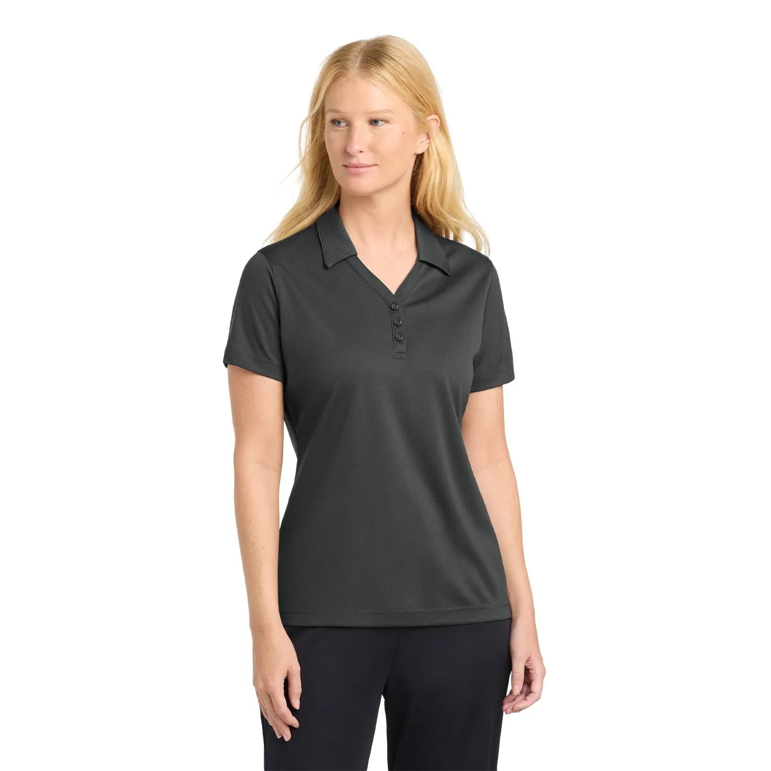 Sport-Tek Women's PosiCharge Micro-Mesh Embroidered Polo - Iron Grey
