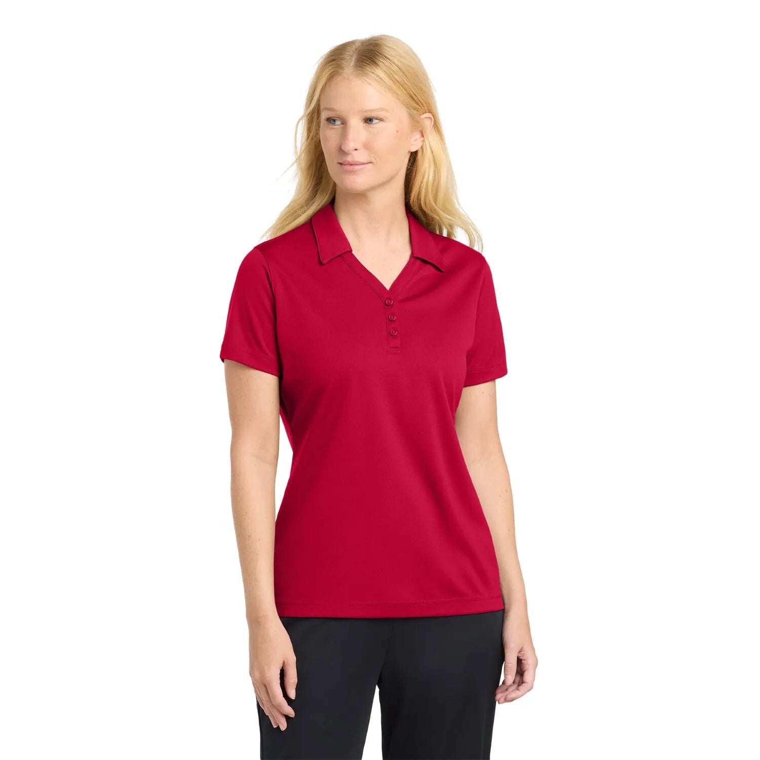 Sport-Tek Women's PosiCharge Micro-Mesh Embroidered Polo - True Red