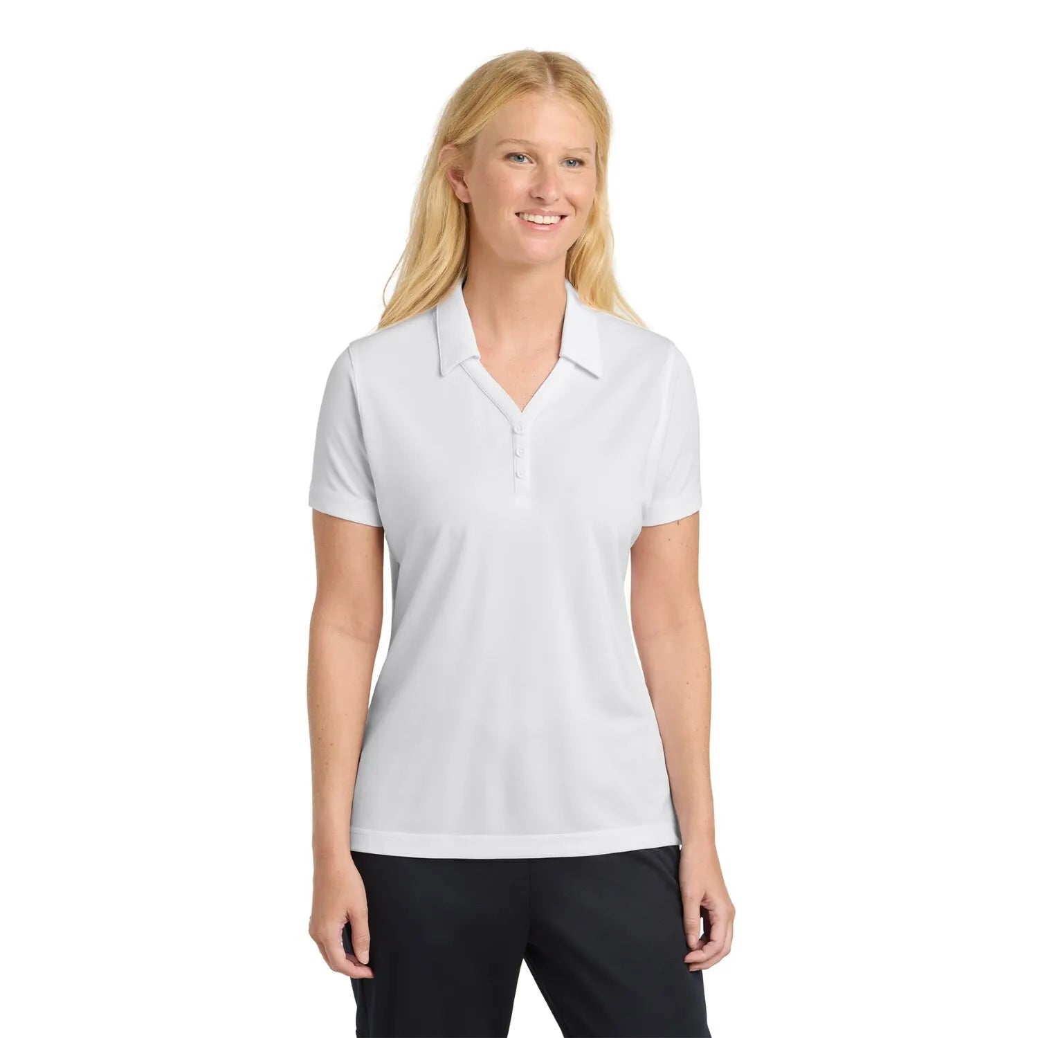 Sport-Tek Women's PosiCharge Micro-Mesh Embroidered Polo - White