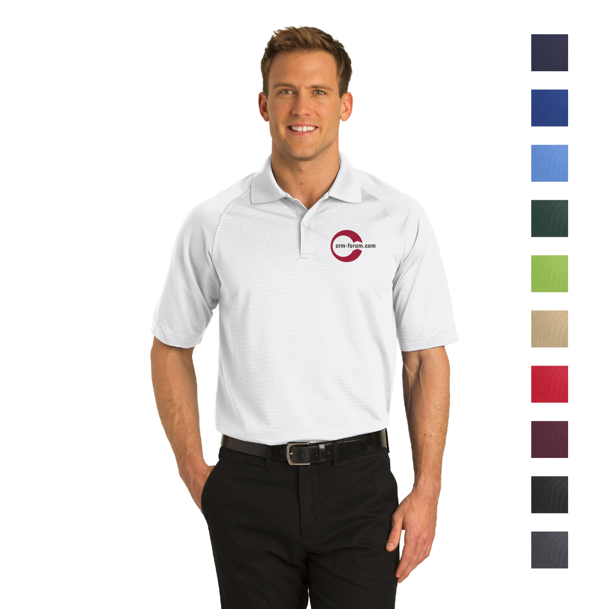 Port Authority Dry Zone Ottoman Embroidered Polo - Black