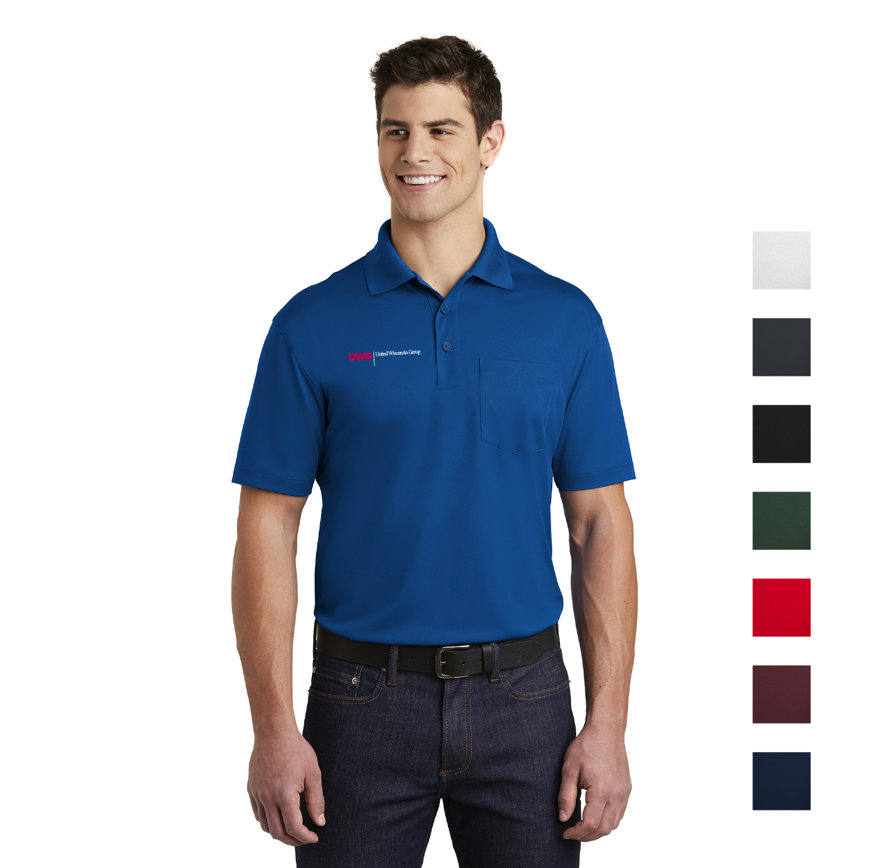 Sport-Tek Micropique Sport-Wick Pocket Embroidered Polo - Black