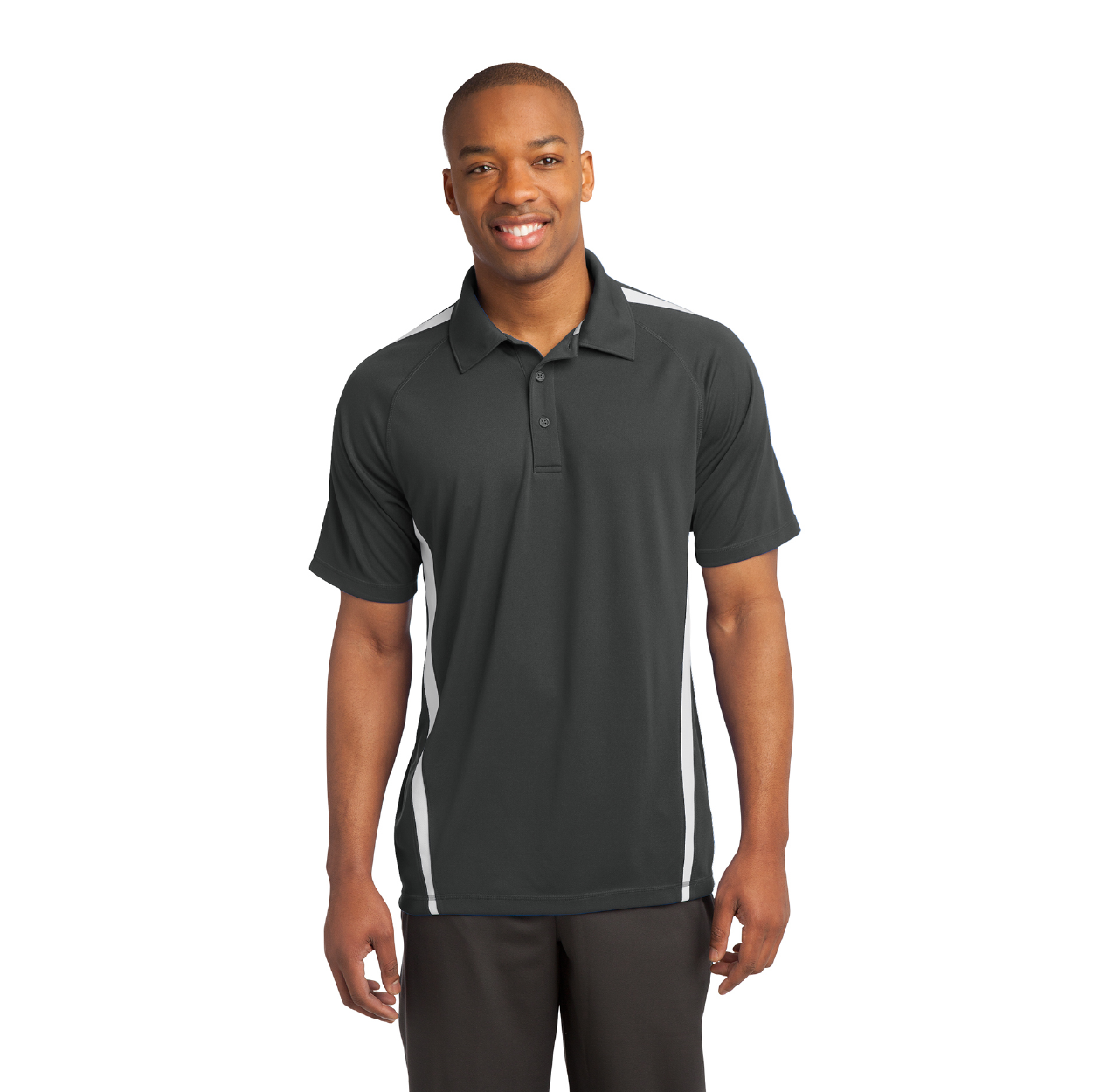 Sport-Tek PosiCharge Micro-Mesh Colorblock Embroidered Polo - Maroon Red/White