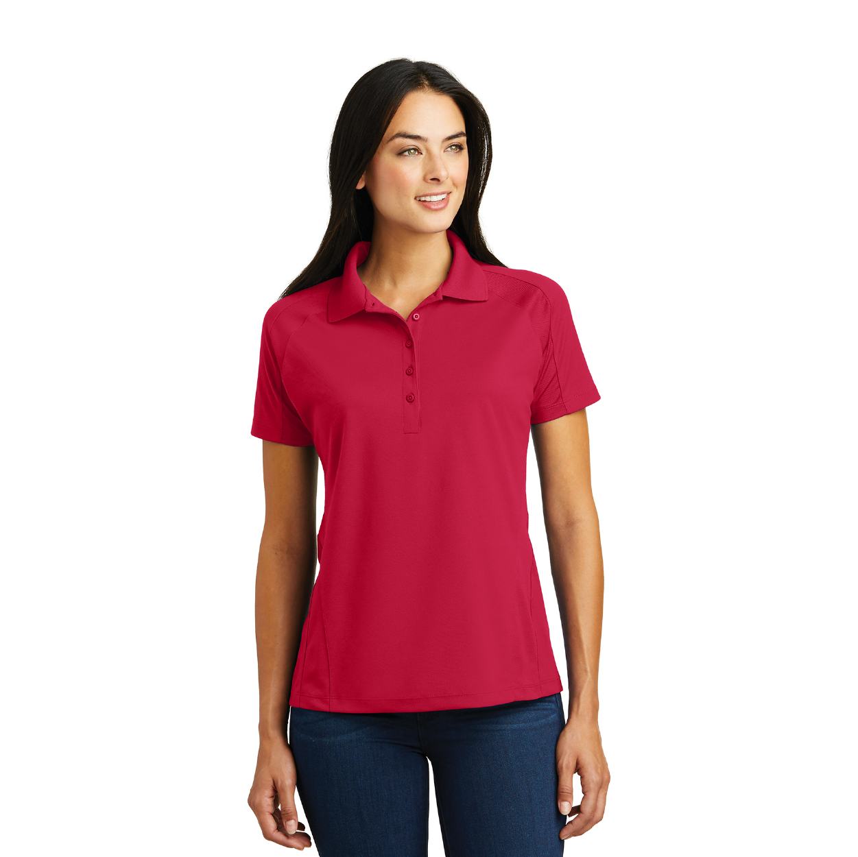 Sport-Tek Women's Dri-Mesh Pro Embroidered Polo - Navy Blue