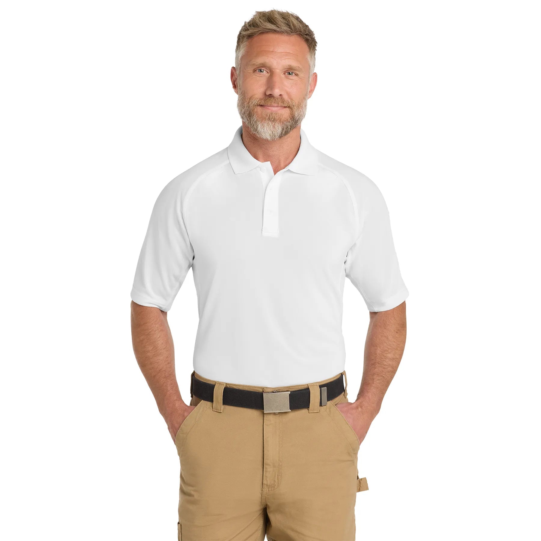 CornerStone Select Lightweight Snag-Proof Tactical Embroidered Polo - White