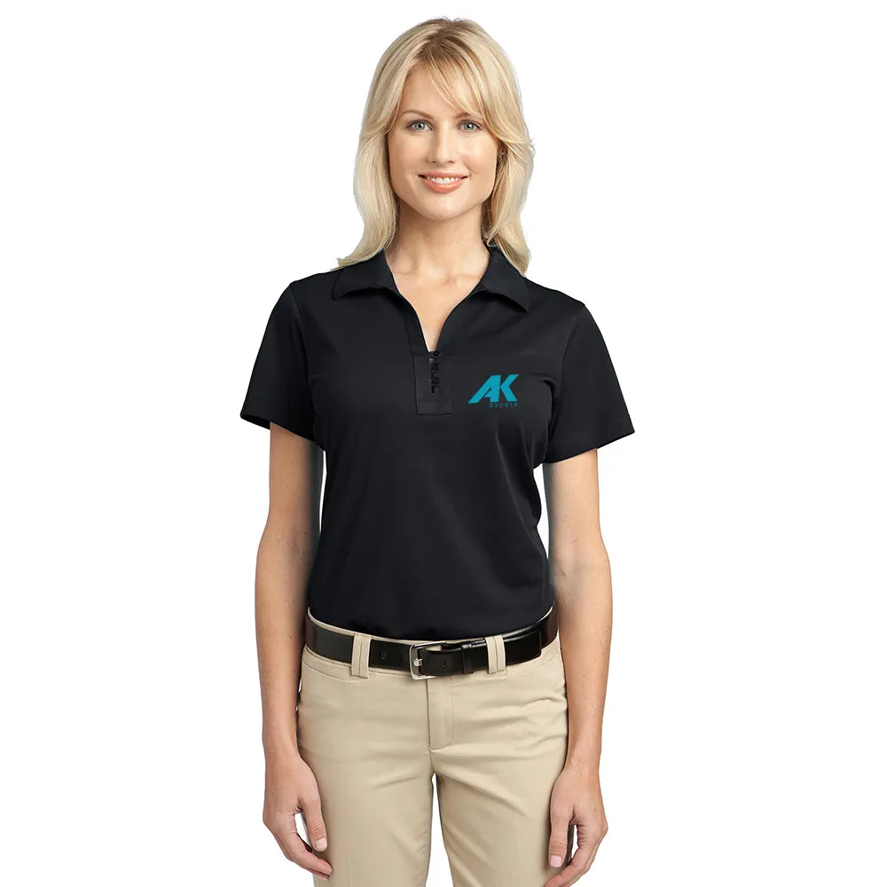 Port Authority Women's Tech Pique Embroidered Polo - Black