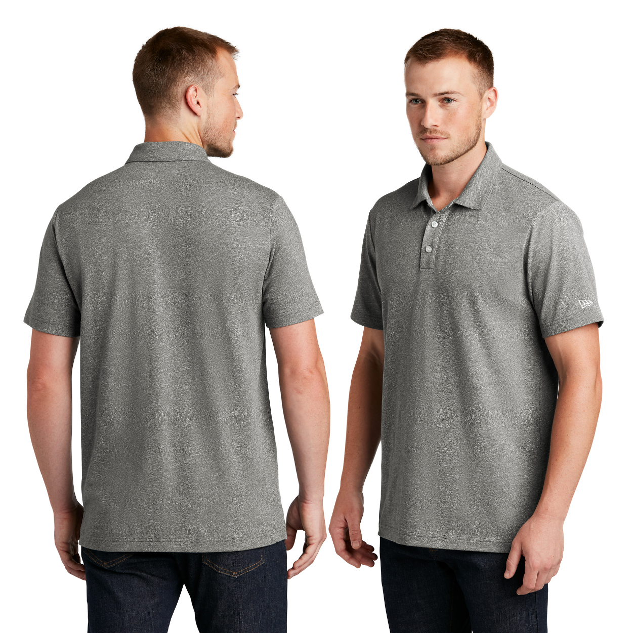 New Era Slub Twist Embroidered Polo - Dark Green Twist