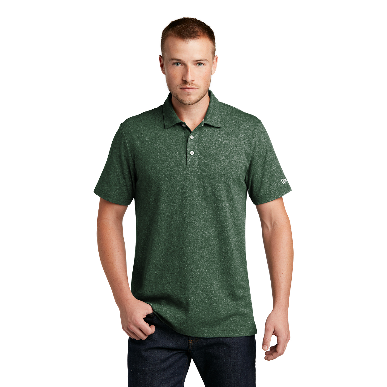 New Era Slub Twist Embroidered Polo - True Navy Blue Twist