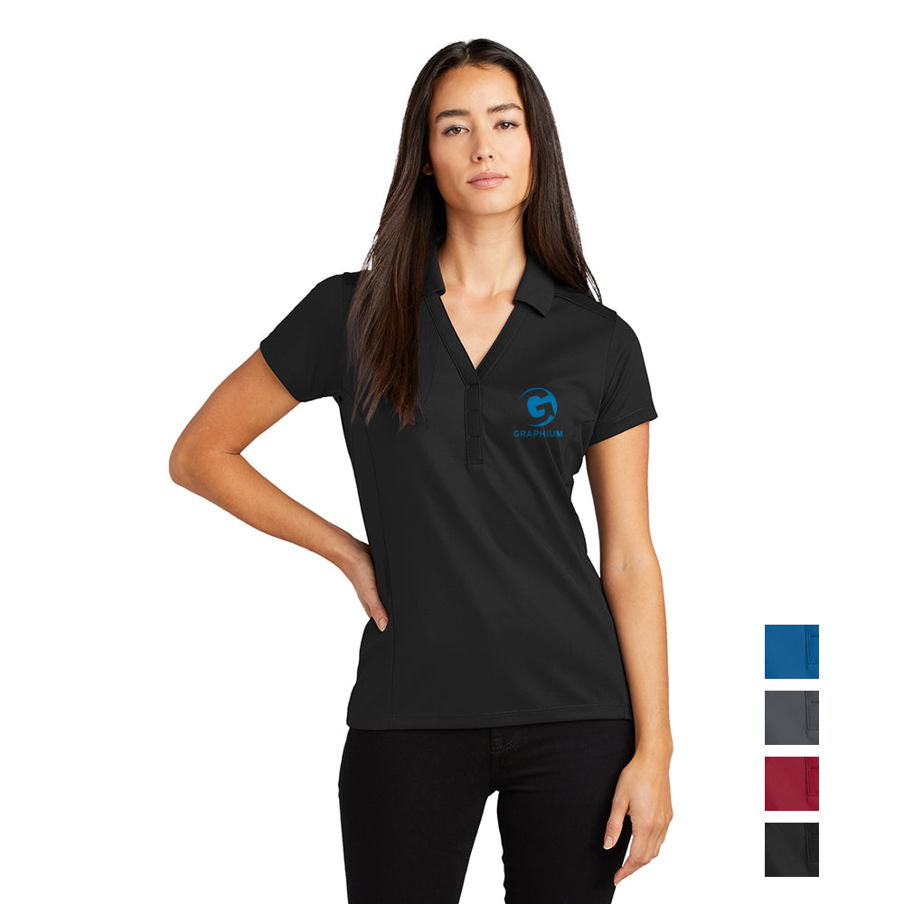 OGIO Women's Framework Embroidered Polo - Blacktop Black
