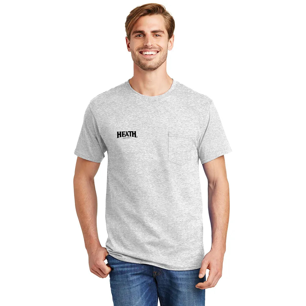 Hanes - Authentic 100% Cotton T-Shirt with Pocket Decorated - Ash Grey (PMS COOL GRAY 7C)