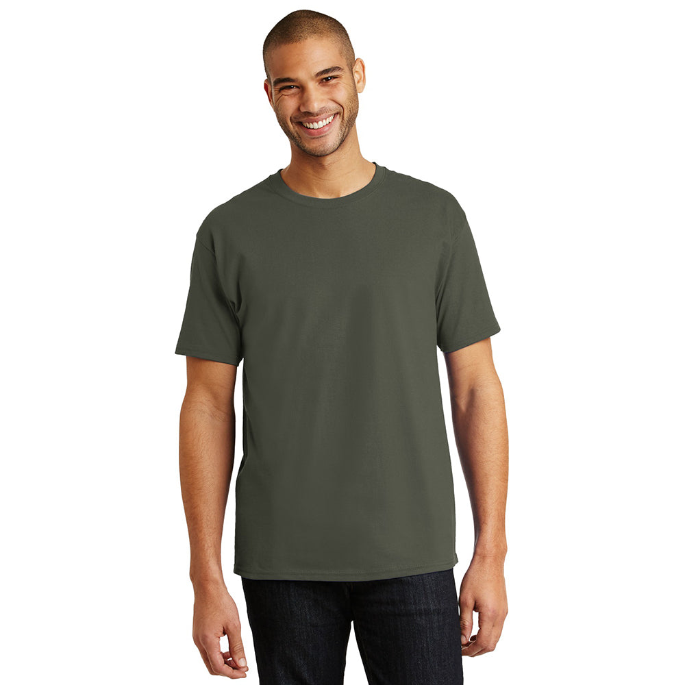 Hanes - Authentic 100% Cotton T-Shirt Decorated - Fatigue Green (PMS 5815C)