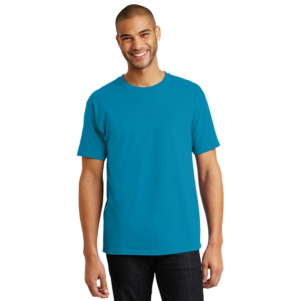 Hanes - Authentic 100% Cotton T-Shirt Decorated - Teal Blue (PMS 633C)