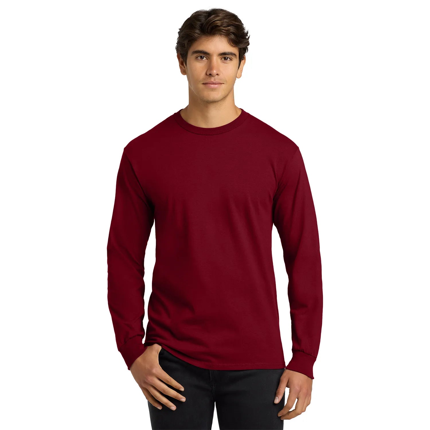 Gildan Ultra Cotton 100% US Cotton Long Sleeve T-Shirt Decorated - Cardinal Red