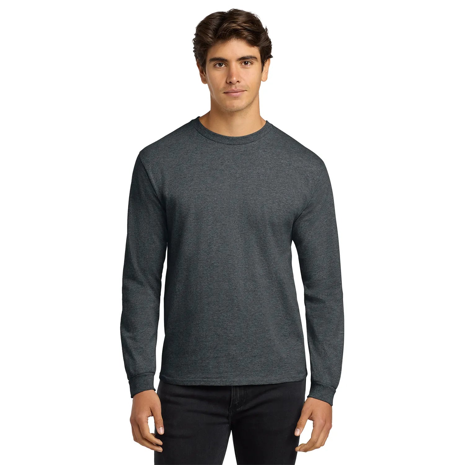 Gildan Ultra Cotton 100% US Cotton Long Sleeve T-Shirt Decorated - Dark Grey Heather