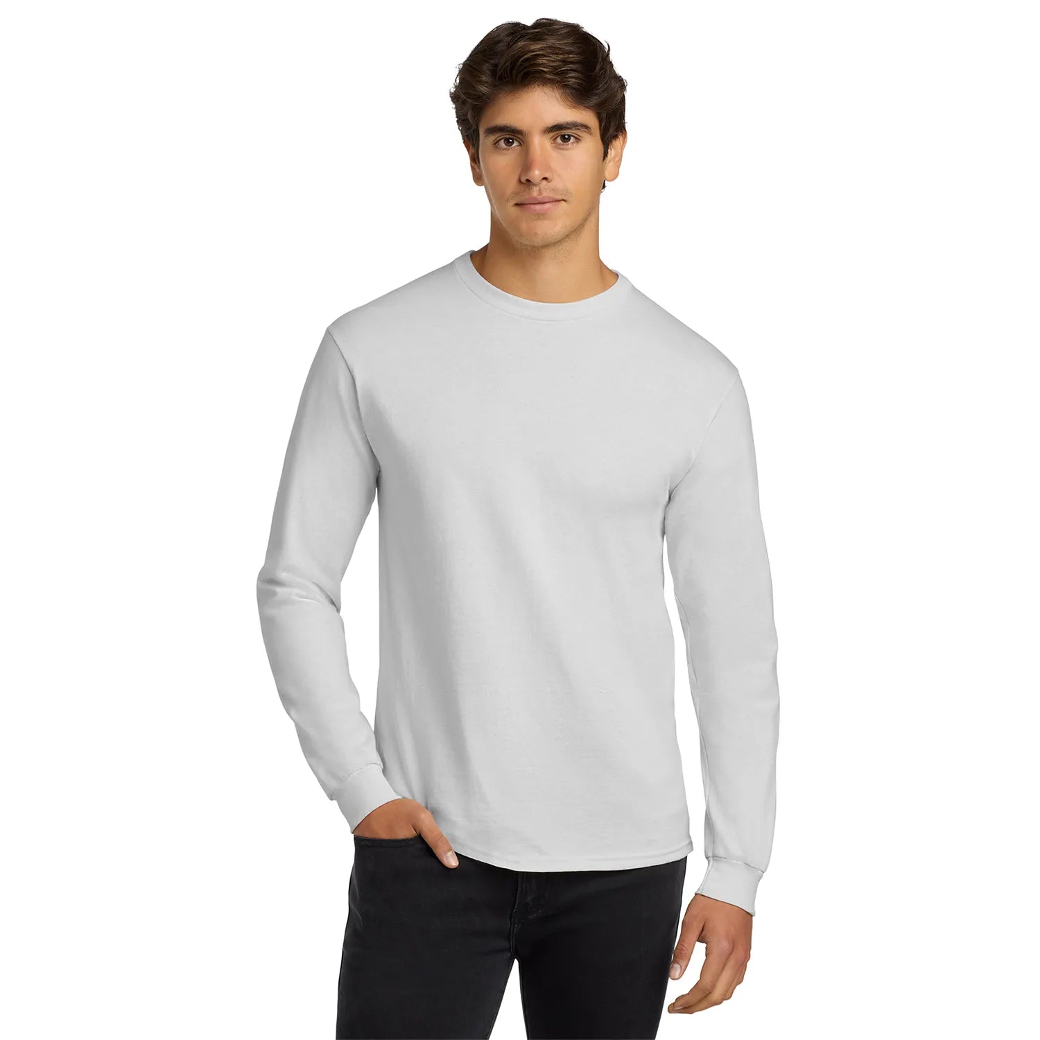 Gildan Ultra Cotton 100% US Cotton Long Sleeve T-Shirt Decorated - White