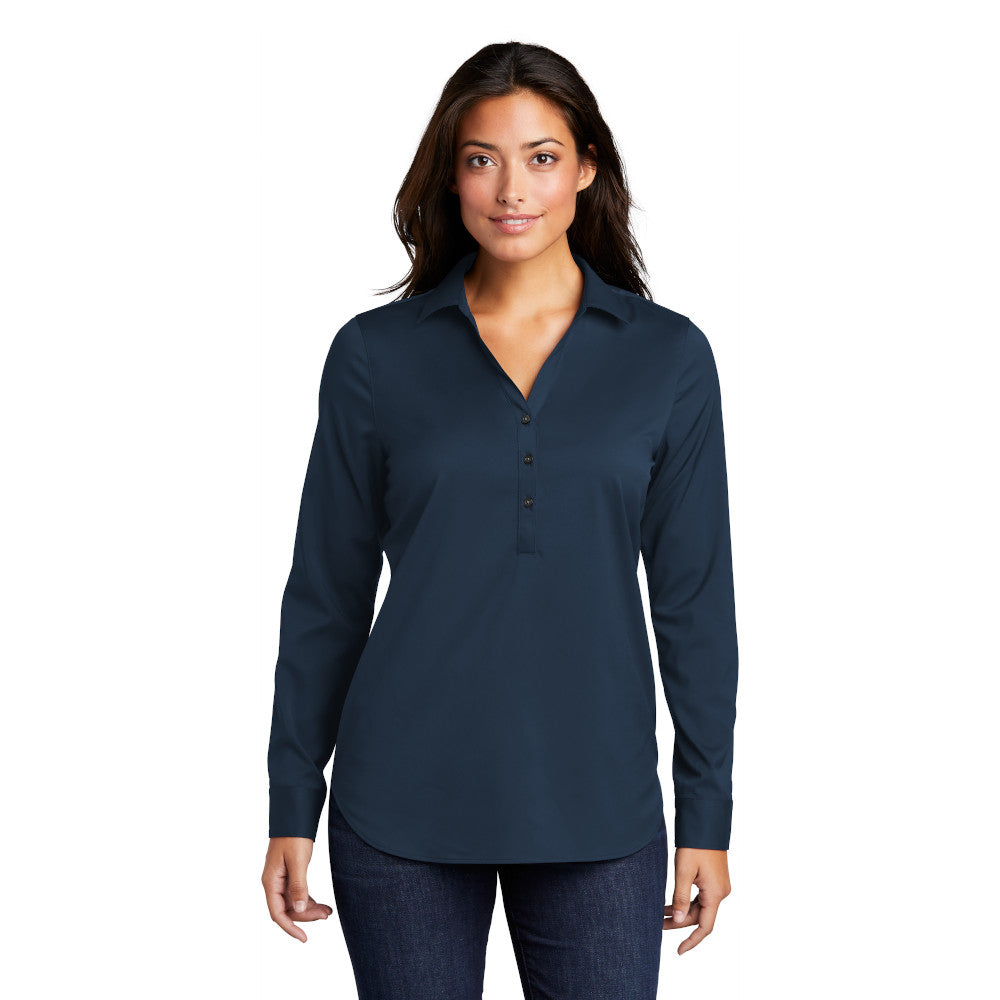 Port Authority Women's City Stretch Tunic Embroidered - True Blue/White