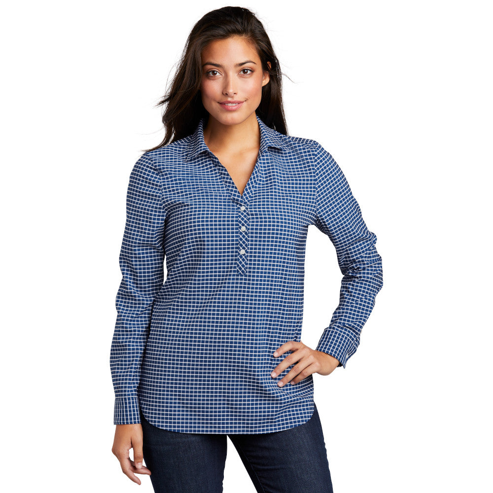 Port Authority Women's City Stretch Tunic Embroidered - White (PMS 654C)