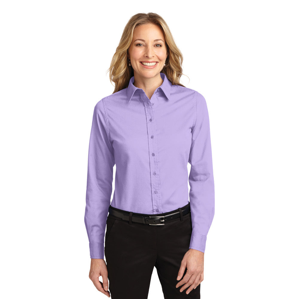 Port Authority Women's Long Sleeve Easy Care Shirt Embroidered - Court Green (PMS 7724C)