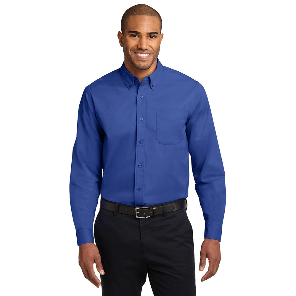 Port Authority Long Sleeve Easy Care Shirt Embroidered - White
