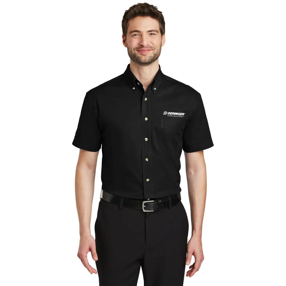 Port Authority Short Sleeve Twill Shirt Embroidered - Black
