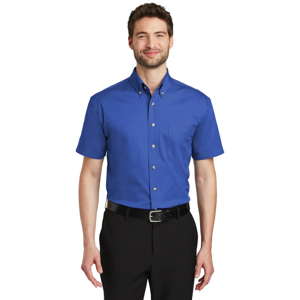 Port Authority Short Sleeve Twill Shirt Embroidered - Stone Beige