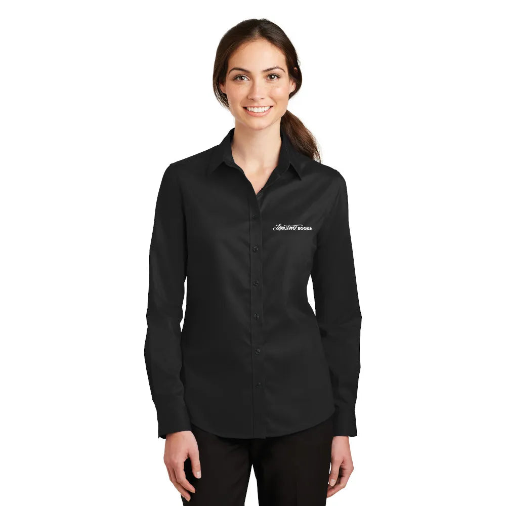 Port Authority Women's SuperPro Twill Shirt Embroidered - Black