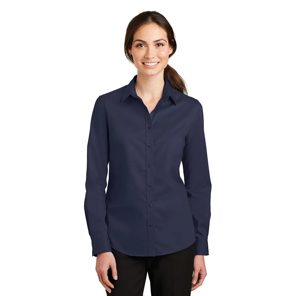 Port Authority Women's SuperPro Twill Shirt Embroidered - White