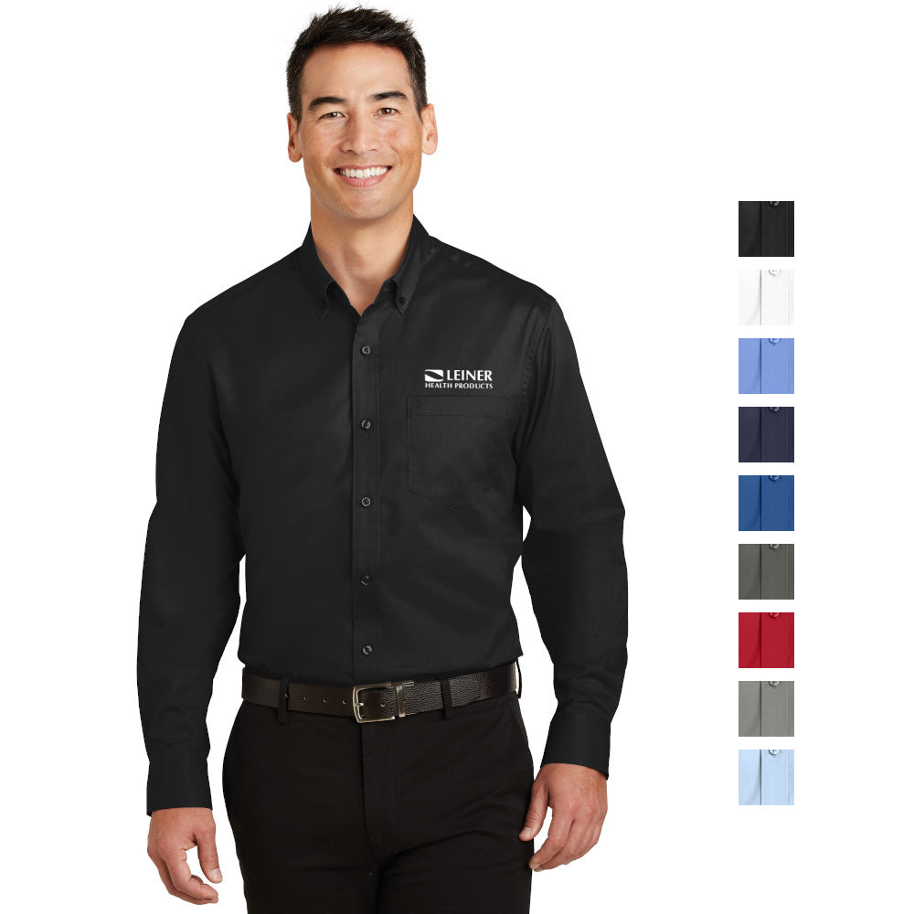 Port Authority SuperPro Twill Shirt Embroidered – Black