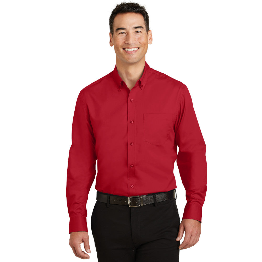 Port Authority SuperPro Twill Shirt Embroidered – Sterling Grey