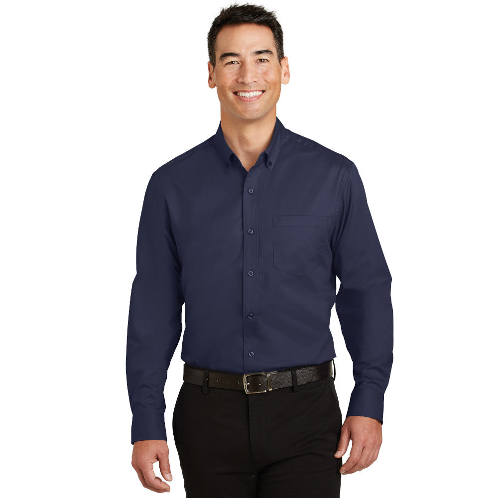 Port Authority SuperPro Twill Shirt Embroidered – Ultramarine Blue
