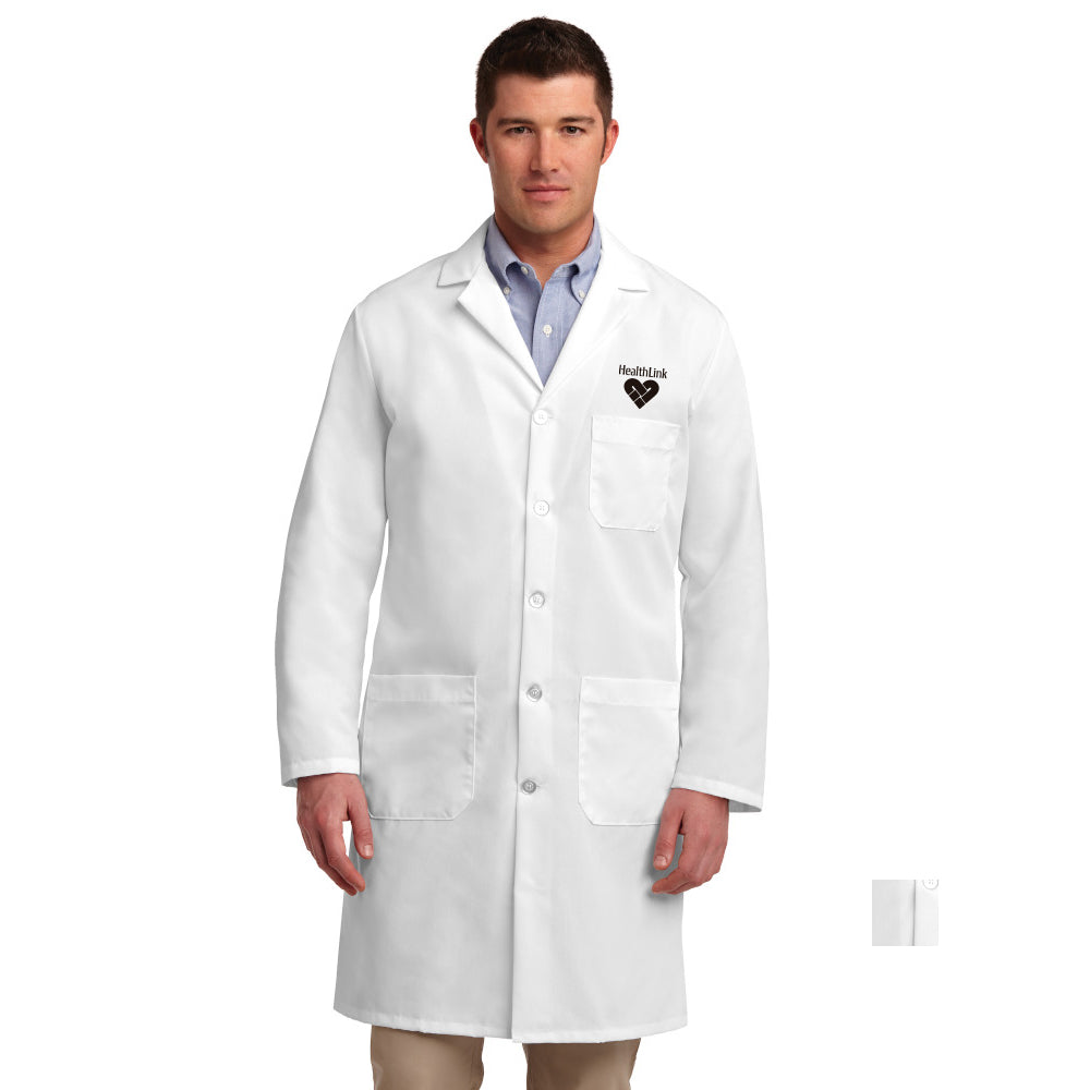 Red Kap Lab Coat Embroidered – White