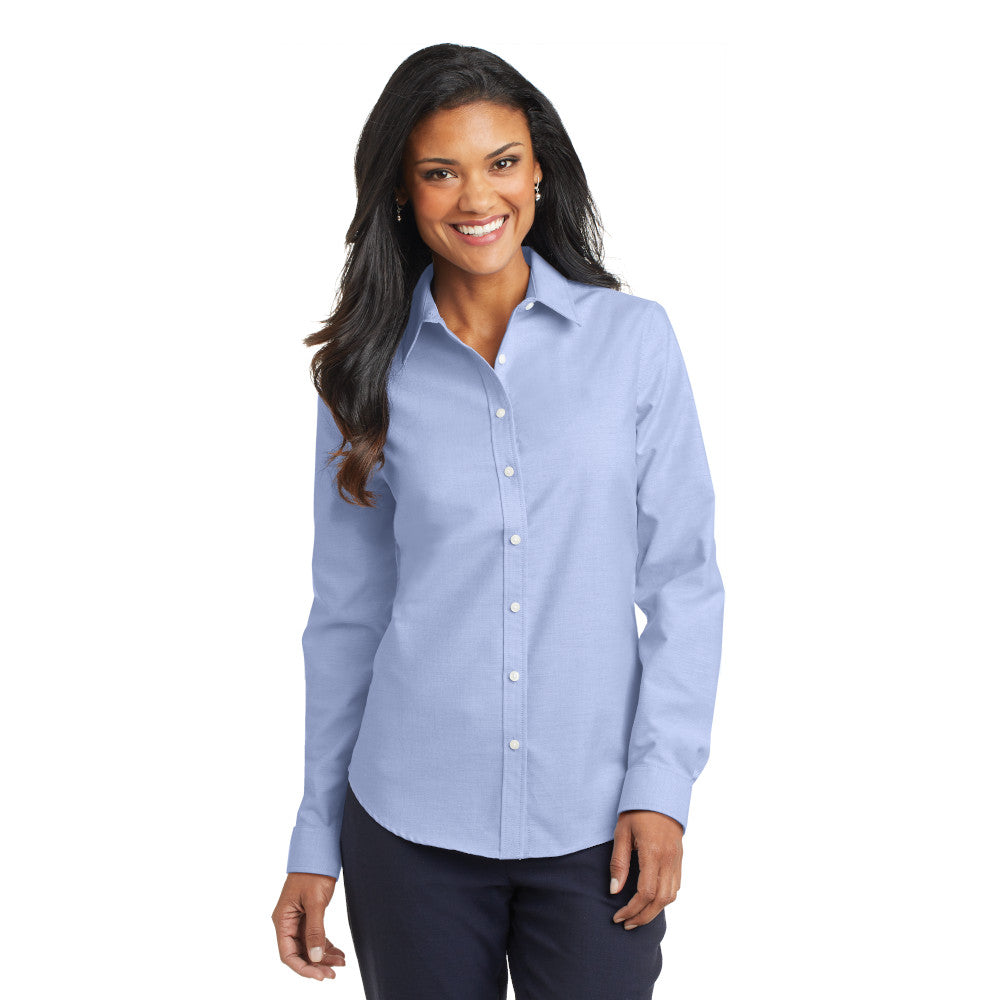 Port Authority Port Authority Women's SuperPro Oxford Shirt Embroidered – Soft Purple