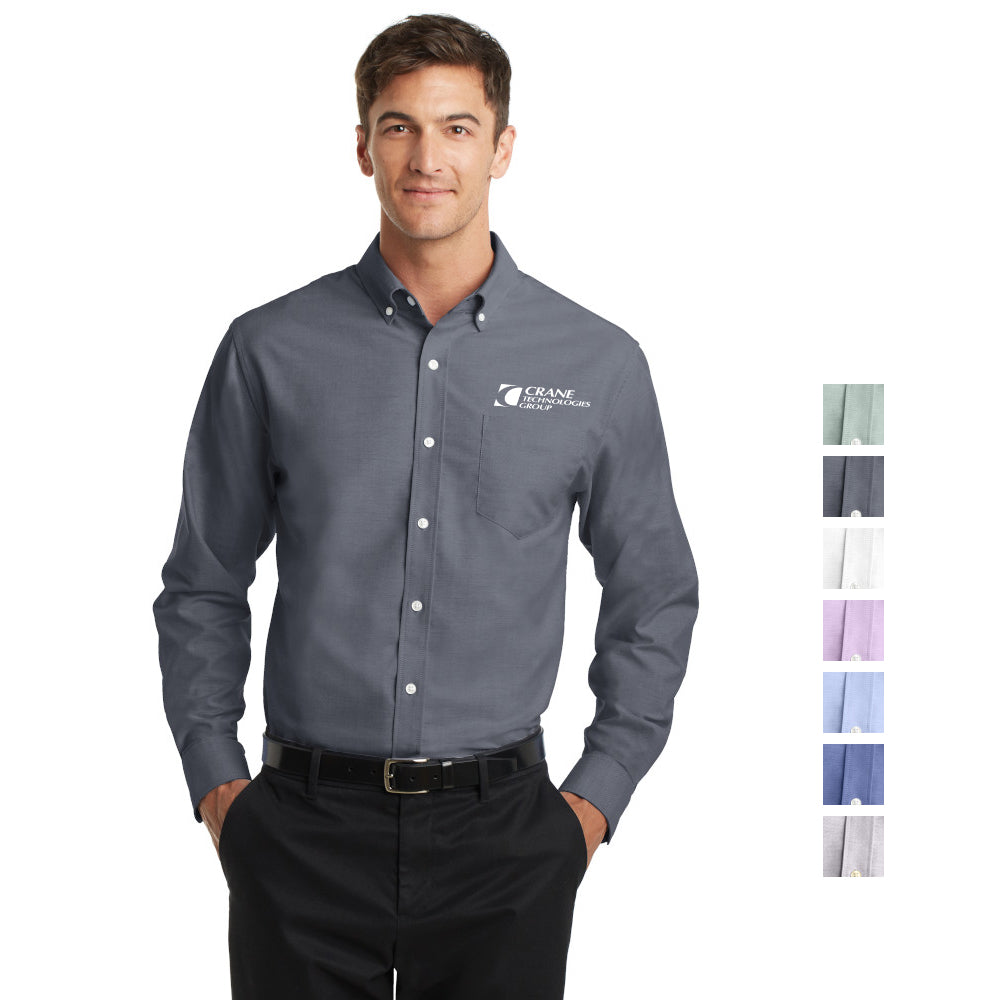 Port Authority SuperPro Oxford Shirt Embroidered – Black