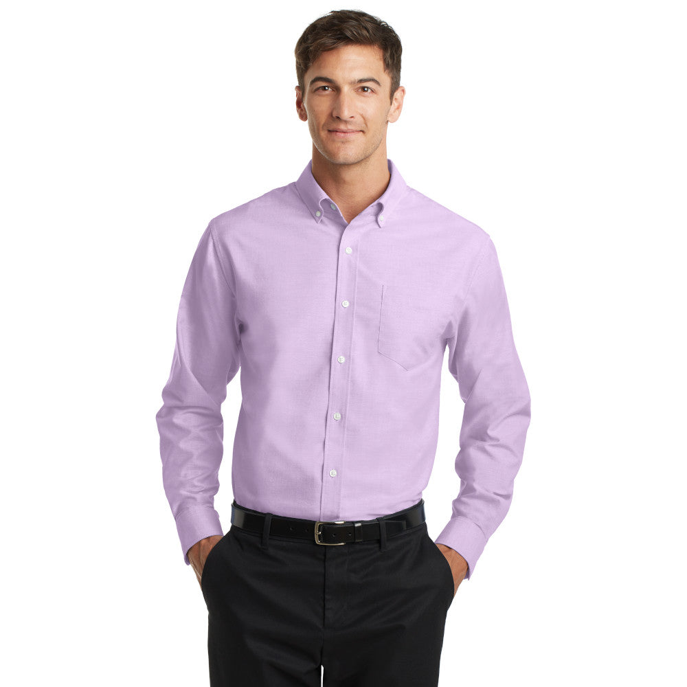 Port Authority SuperPro Oxford Shirt Embroidered – White