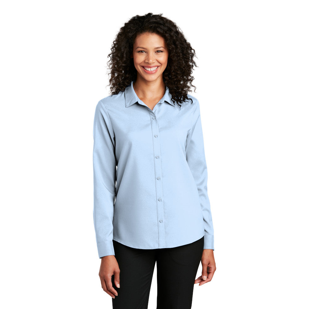 Port Authority Port Authority Women's Long Sleeve Performance Staff Shirt Embroidered – True Navy